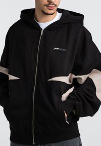 Pegador ADERNO BOXY - Sweatjacke - washed black light beige