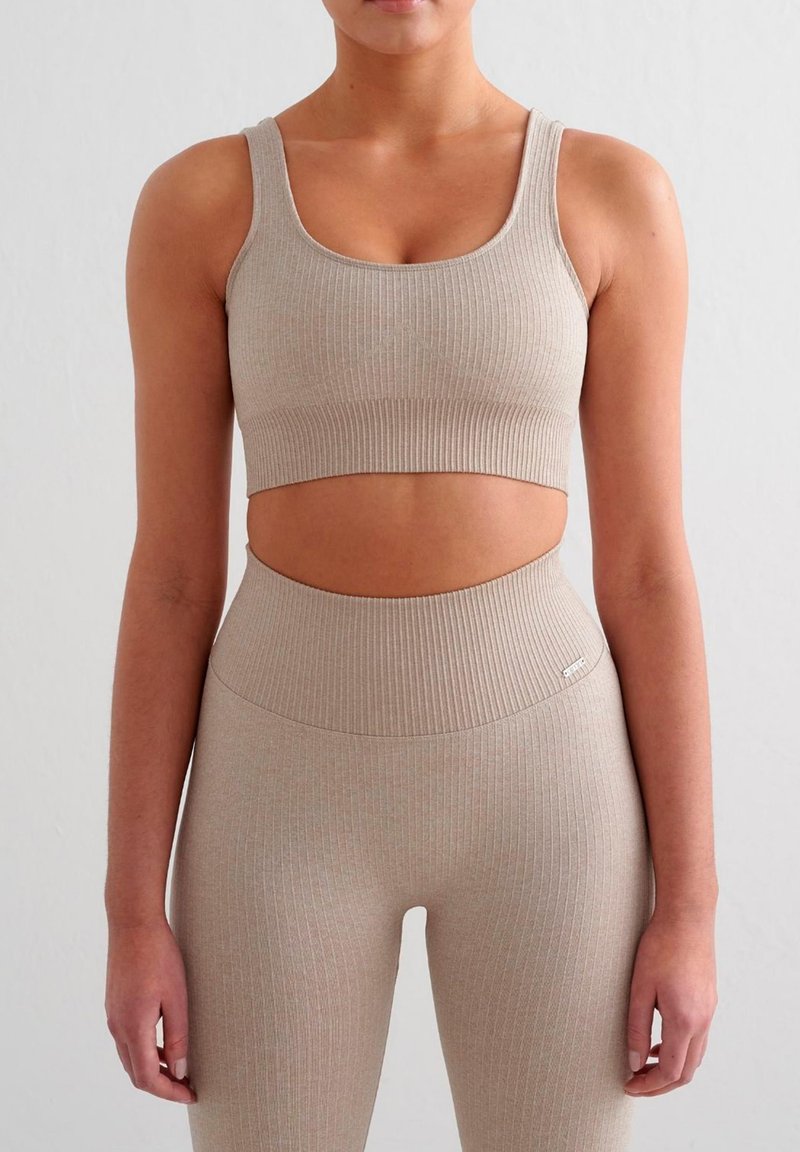 aim’n® - RIBBED SEAMLESS  - Medium support sports bra - beige, Enlarge