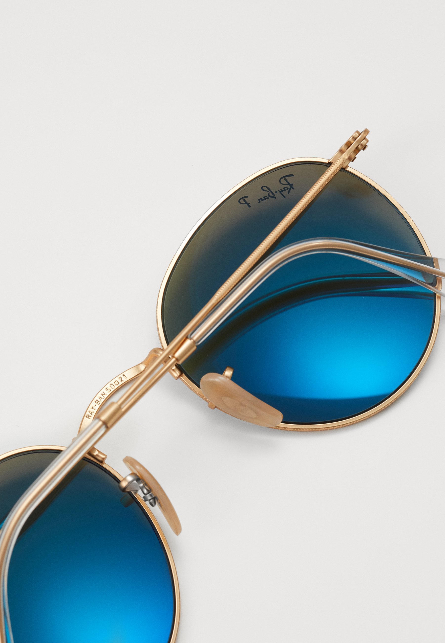 Ray-Ban 0RB3447 ROUND METAL - Zonnebril - gold-coloured/blue/goudkleurig -  Zalando.nl