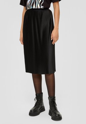 MIT PLISSEEFALTEN - A-Linien-Rock - schwarz