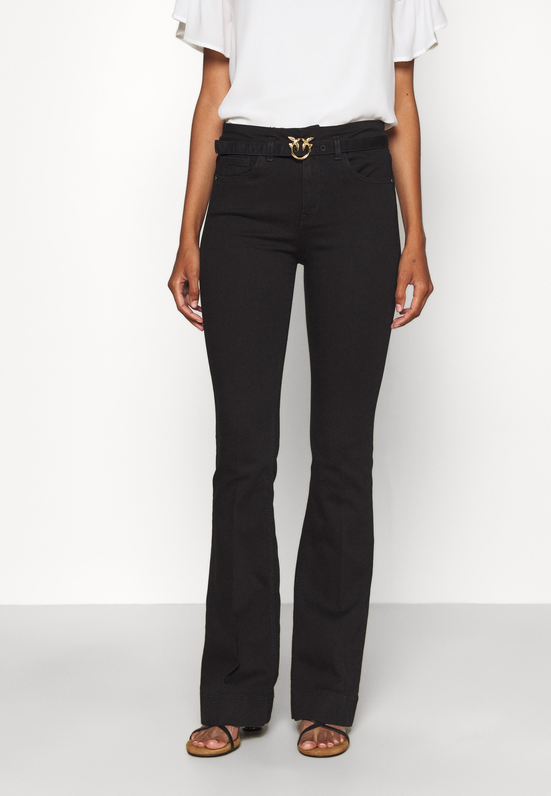 Pinko FLORA TROUSERS - Jeans a zampa - black/nero - Zalando.it