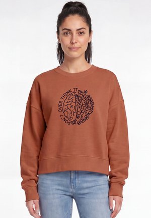 watapparel, DON'T OVERTHINK IT - Sweatshirt - heritage brown