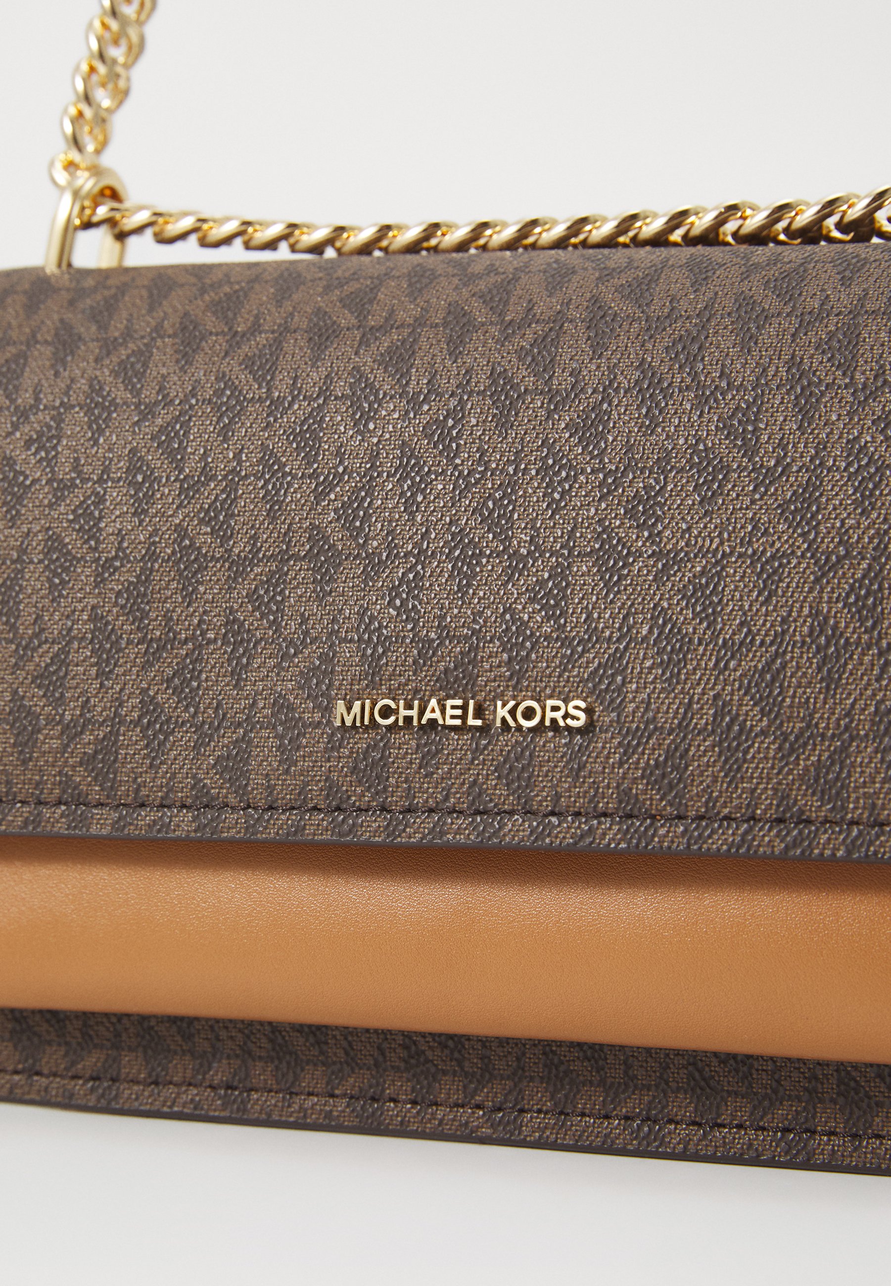 新品 MICHAEL KORS ケース ブラウン/イエロー MICHAEL Michael Kors CLAIRE SHOULDER - Cross body bag - luggage