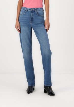 Straight leg jeans - washed mid blue