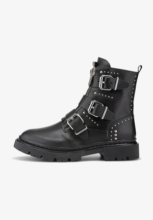 Cowboy/biker ankle boot - schwarz