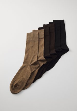 SOCKS 6 PACK - Socks - black/dark brown/clay