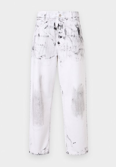 MOSCHINO LAUREL CROWN EMBLEM - Wide leg - fantasia bianco