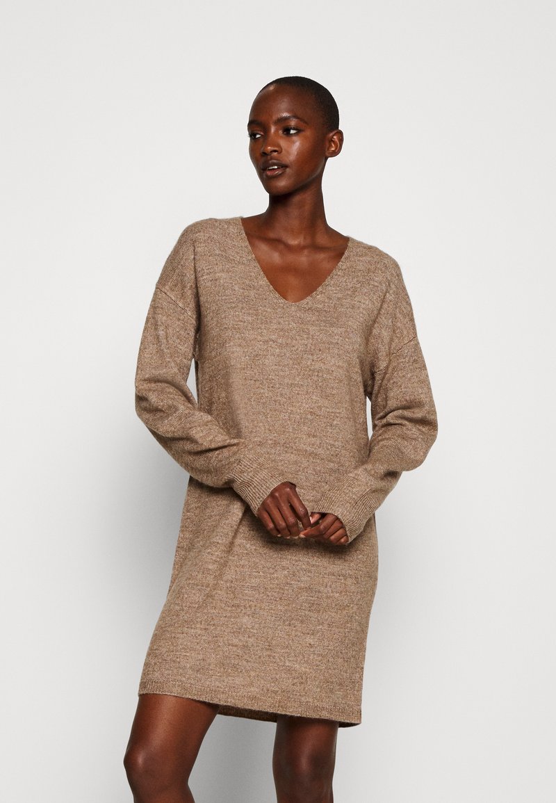 PIECES Tall PCJULIANA VNECK Jumper dress brown Zalando.ie