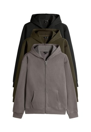 THE SET, REGULAR FIT - 3 PACK - Sweatjacke - black grey green