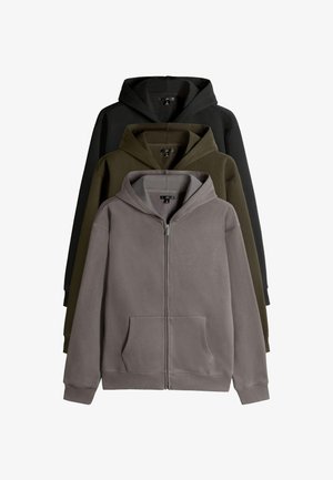 THE SET, REGULAR FIT - 3 PACK - Sweatjacke - black grey green
