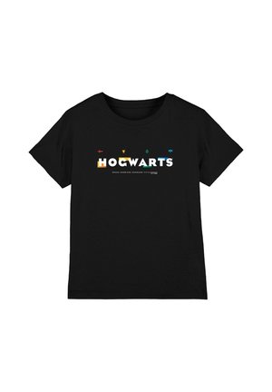 Cotton Soul, HARRY POTTER HOGWARTS WITH TINY HOUSE SYMBOLS UNISEX - Print T-shirt - black