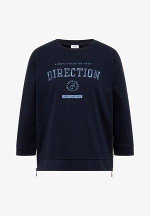 Cecil, 3/4-ARM SHIRT MIT RUNDHALS UND WORDING - Camiseta de manga larga - urban dark blue