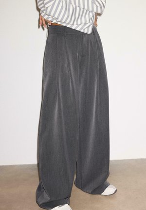 Stradivarius, WIDE LEG WITH DARTS - Bukser - mottled dark grey