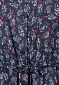 MIAMODA MIDILÄNGE ALLOVERDRUCK KNOPFLEISTE 3/4-ÄRMEL - Košilové šaty - blue