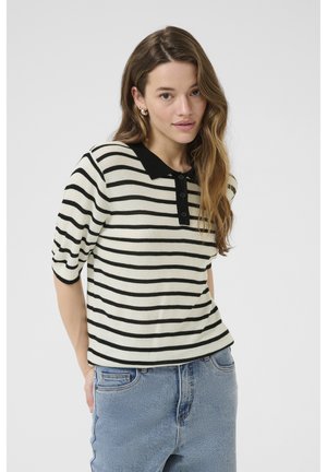 Kaffe Polo shirt - chalk black stripe