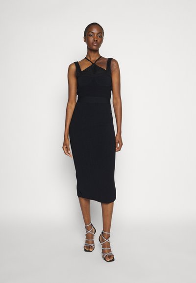 Hervé Léger GATHERED BUSTIER HALTER GOWN - Φόρεμα-πουλόβερ - black