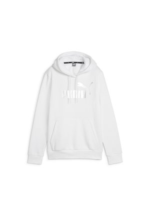 Puma METALLIC LOGO HOODIE - Luvtröja - white