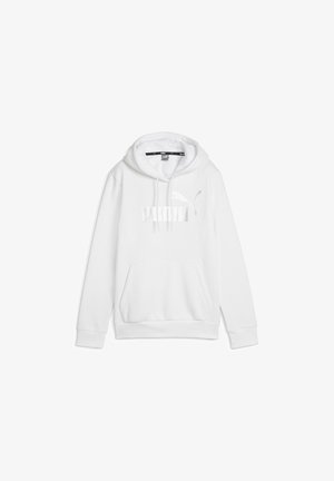 Puma METALLIC LOGO HOODIE - Luvtröja - white