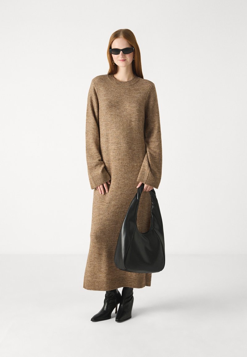 Pieces NULIANA O-NECK - Jumper dress - fossil/brown - Zalando.co.uk