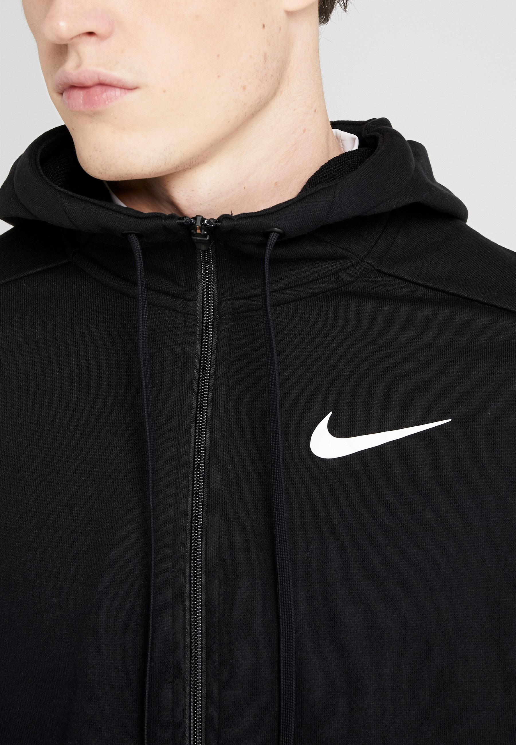 Nike Performance DRY HOODIE - Sudadera con cremallera - black/white/negro -  Zalando.es