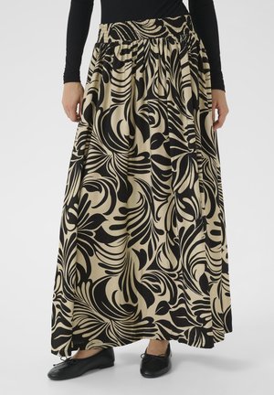 Kaffe CELIA - Fustă maxi - feather gray black graphic