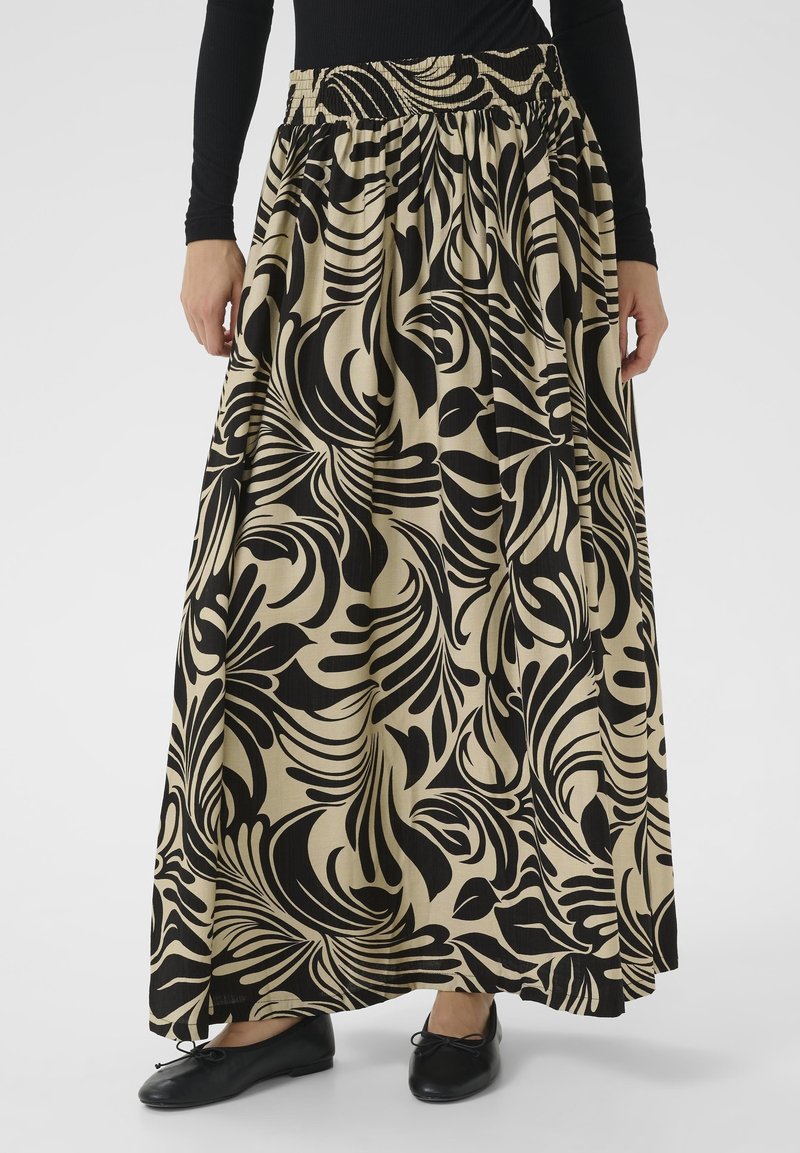 Kaffe CELIA - Velika suknja - feather gray black graphic