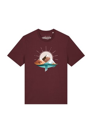watapparel SUNRISE & LAKE UNISEX - T-Shirt print - burgundy
