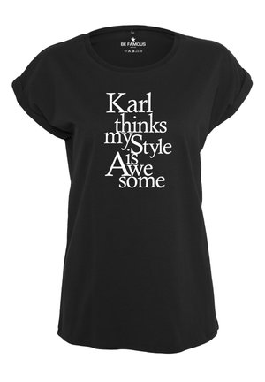 CLASSIC ROLL UP  AWESOME - Print T-shirt - black