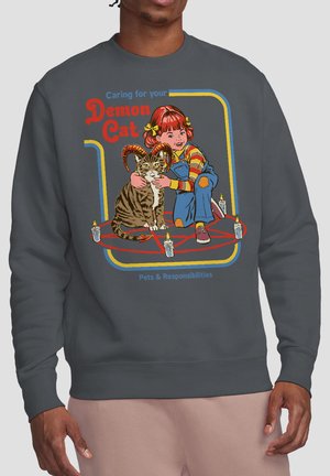 Cotton Soul, STEVEN RHODES CARING FOR YOUR DEMON CAT - Sweatshirt - anthracite
