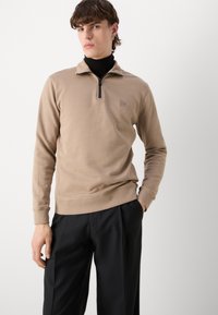 BOSS ZETRUST - Bluză de molton - open brown