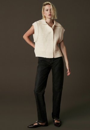 COLLARED BUTTON UP SLEEVELESS  - Kardigan - white ecru