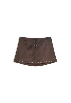 Bershka WITH STUDS - Gonna a campana - dark green
