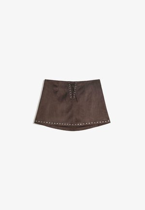 WITH STUDS - A-lijn rok - dark green