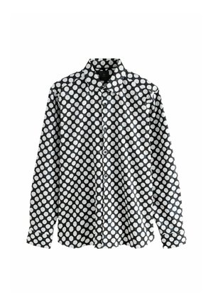 REGULAR FIT - PRINTED LONG SLEEVE  - Hemd - black white polka dot