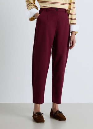 Calliope, PANTALONE LUNGO TINTA UNITA - Trousers - bordeaux