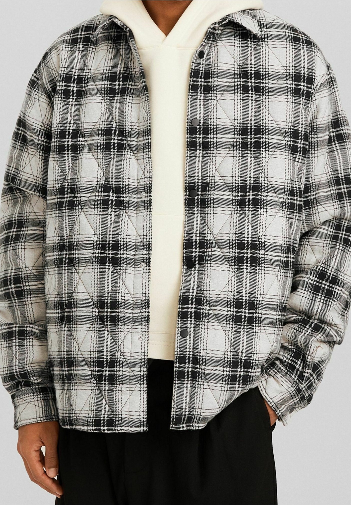 Chaqueta De Cuadros Hombre Bershka Chaqueta/sobre Camisa Cuadros