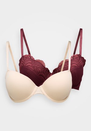 EMERSYN LIGHT PADDED DEMI 2 PACK - Soutien-gorge à armatures - red/beige