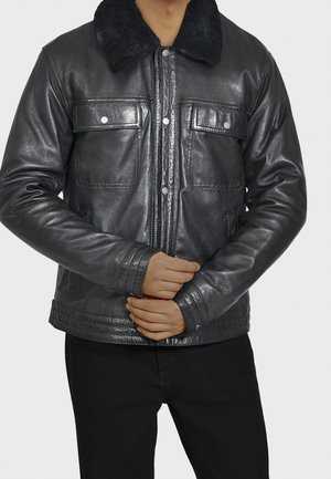 Lederjacke - black