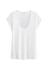 PREMIUM RICH SHORT SLEEVE SCOOP NECK REGULAR FIT - Tricou basic - white