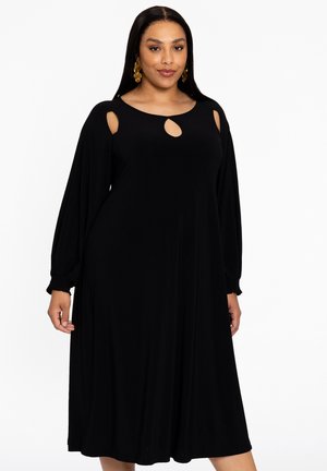 LONG SLEEVE CUT-OUT - Jerseykleid - black