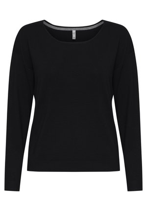 Melna garām piedurknēm virsma, izgatavota no mīksta materiāla ar nelielu stiepes īpašību, ar plašu kakla izgriezumu un ribotām malām pie piedurknēm un apakšmalas.