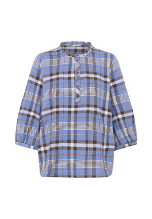 ANITA - Bluse - blue brown orange check