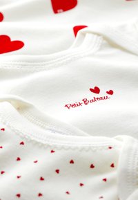 Petit Bateau Bodysuit (3 stuks) voor babymeisjes, 00 wit rood, 3 Maanden