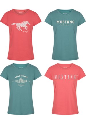 ALEXIA C LOGO 4ER PACK - T-shirt print - coral