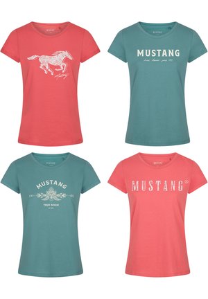 Mustang ALEXIA C LOGO - Print T-shirt - türkis/dark green | T-Shirts