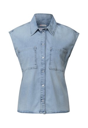 Street One IM BLEACHED-LOOK - Button-down blouse - blau