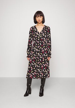 VILEAF  V NECK MIDI DRESS - Vestido de dia - black