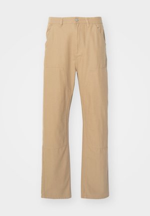 Denim Project, WORKER KNEE PATCH PANTS - Avar lõikega teksad - ermine brown