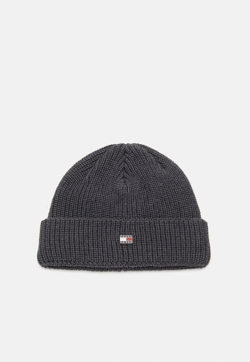 Tommy Jeans HERITAGE SHORT BEANIE UNISEX - Kapa - dark grey heather