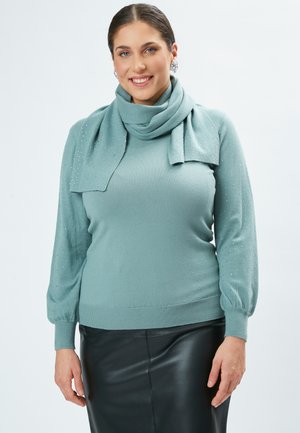 EMBELLISHED WITH DETACHABLE - Striktrøje - mint